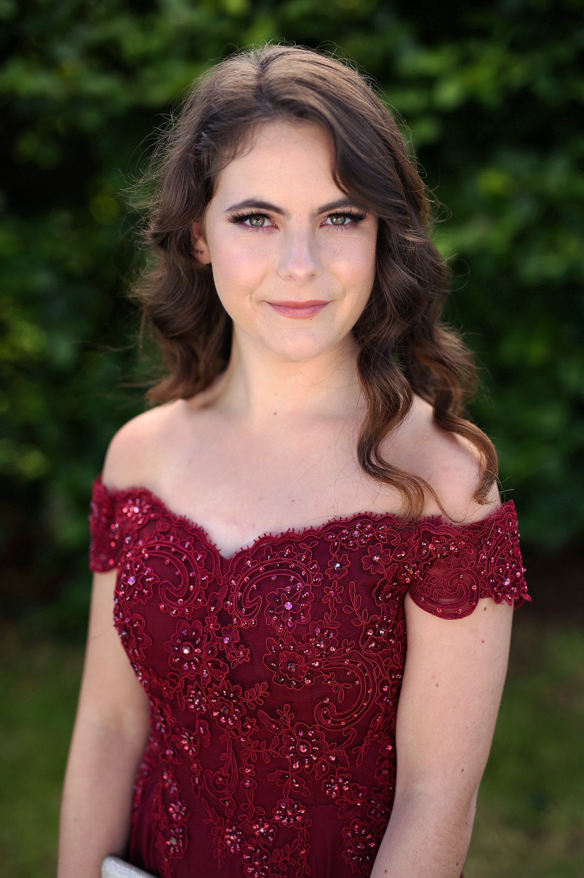 Portrait in garden on Prom Day