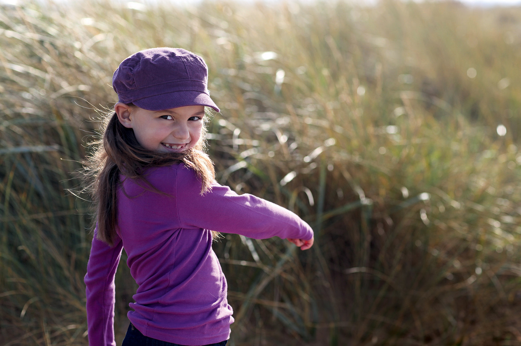 Location portrait of young girl on beach
